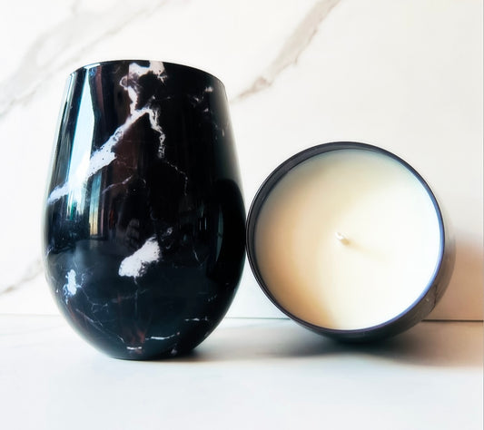 Midnight Storm Marble Candle
