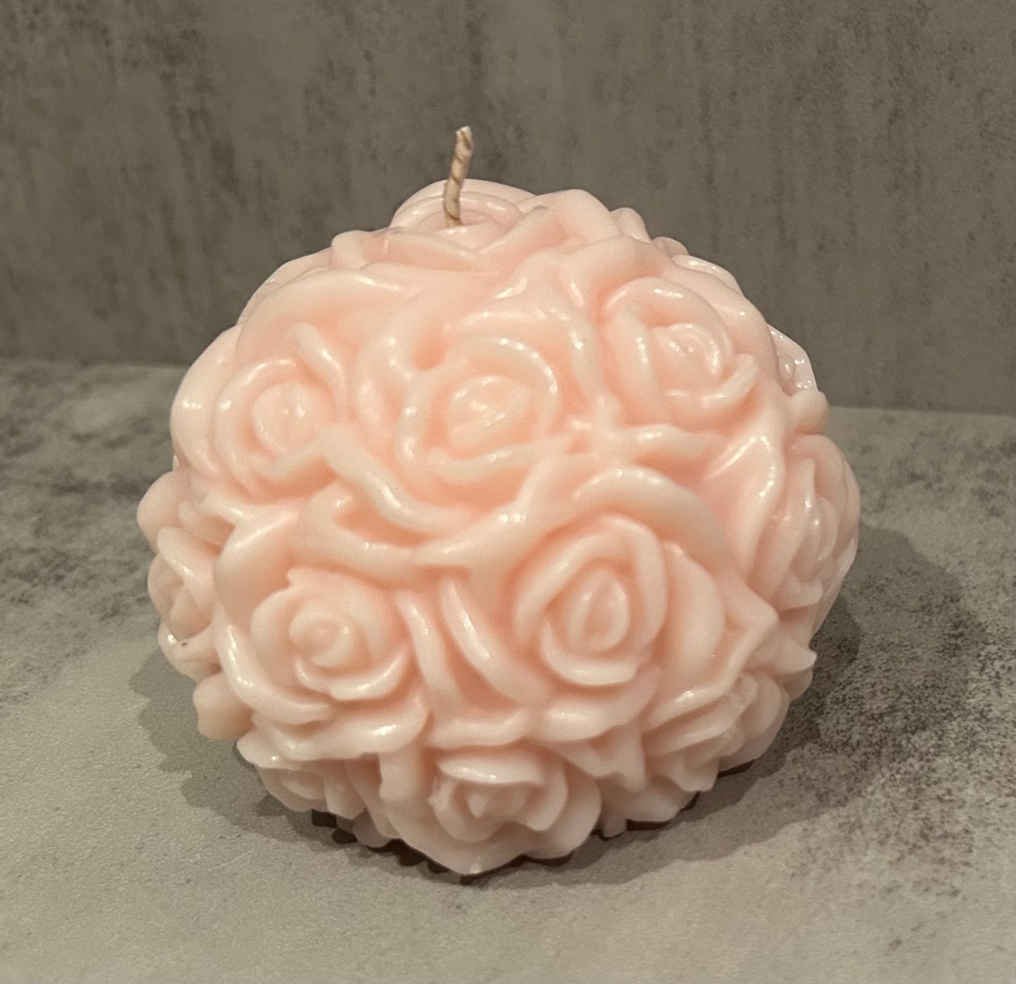 Large Rose Ball Pillar Candle