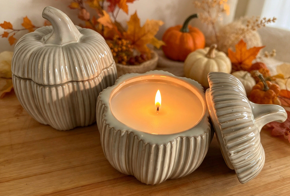 Ceramic Pumpkin Candle